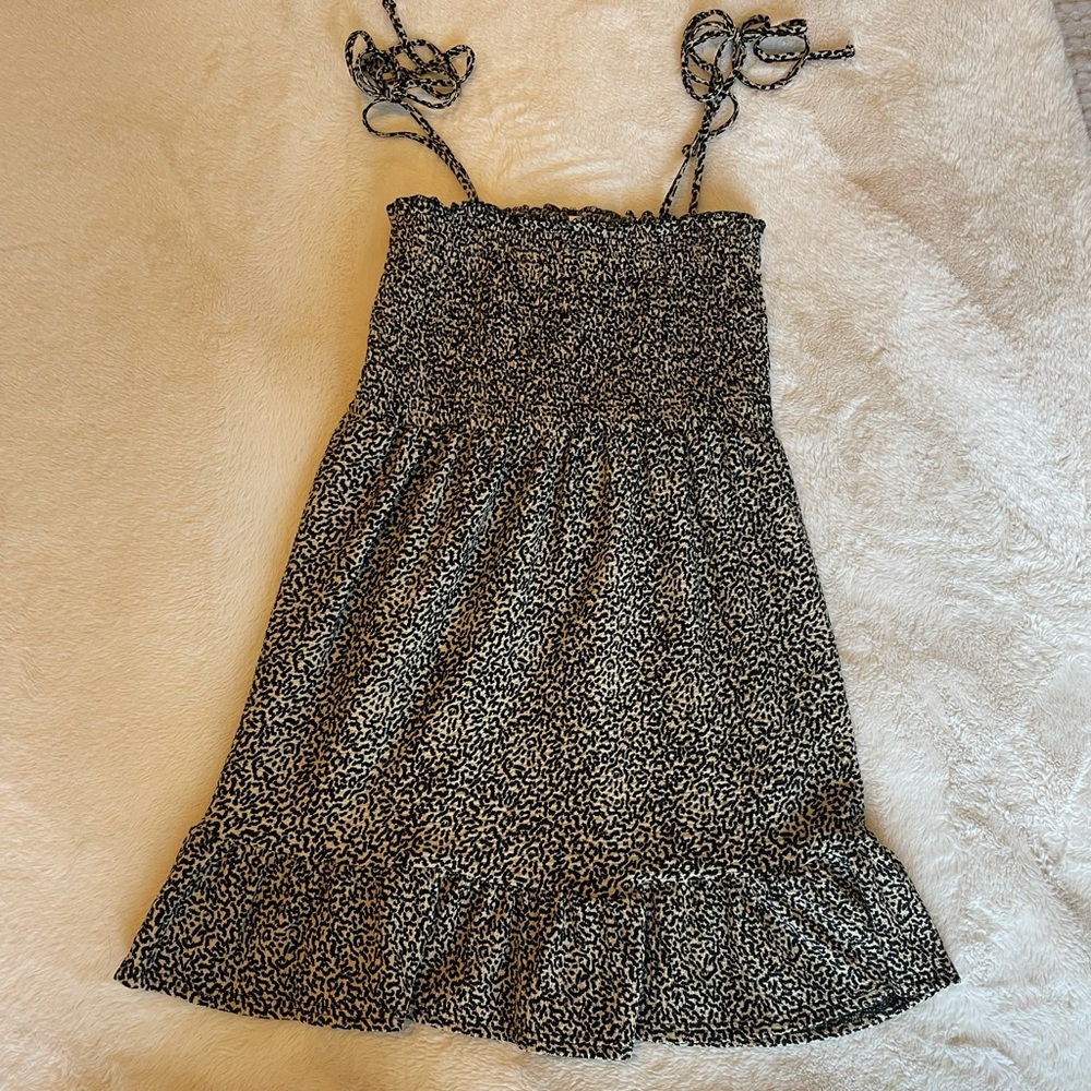 Topshop animal print ruffle tiered dress